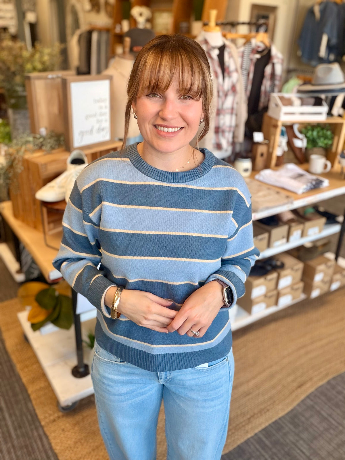 Blue Multi Stripe Sweater