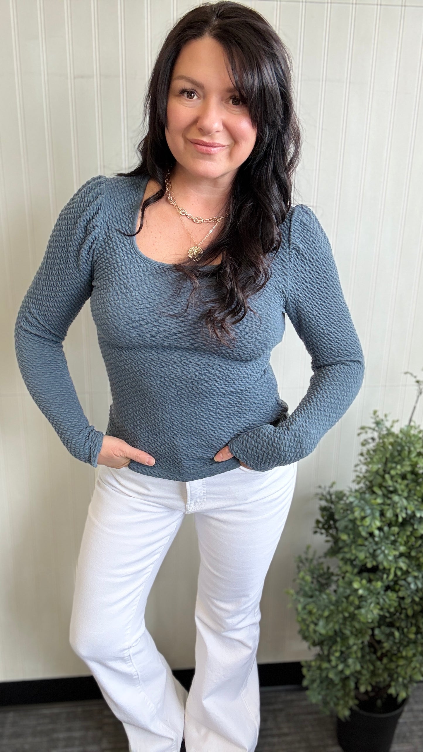 Teal Puff Long Sleeve