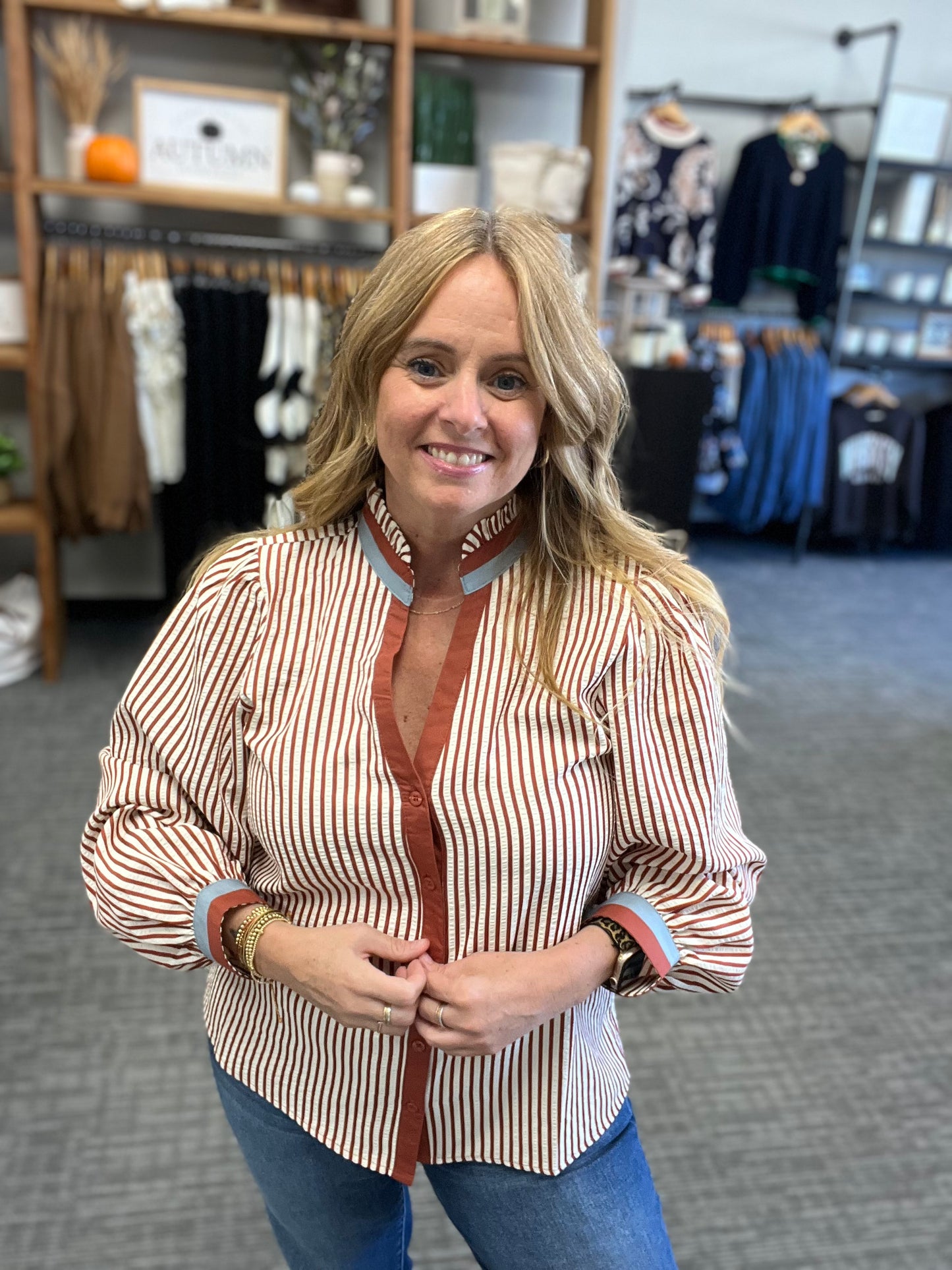 Brick Striped Blouse