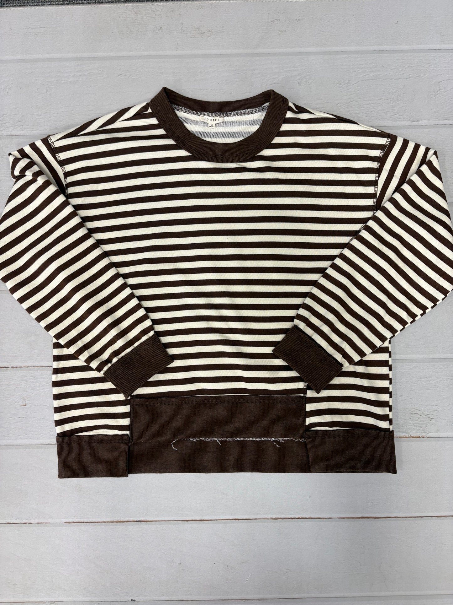 Brown & Ivory Striped Long-Sleeve