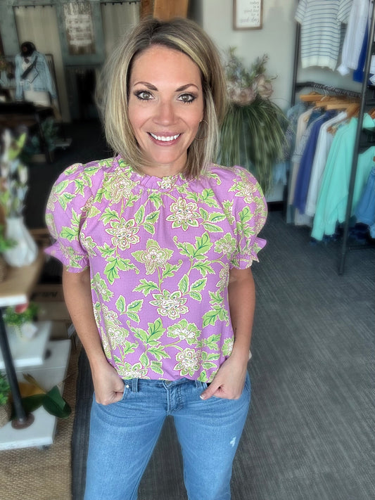 Lavender Floral Blouse