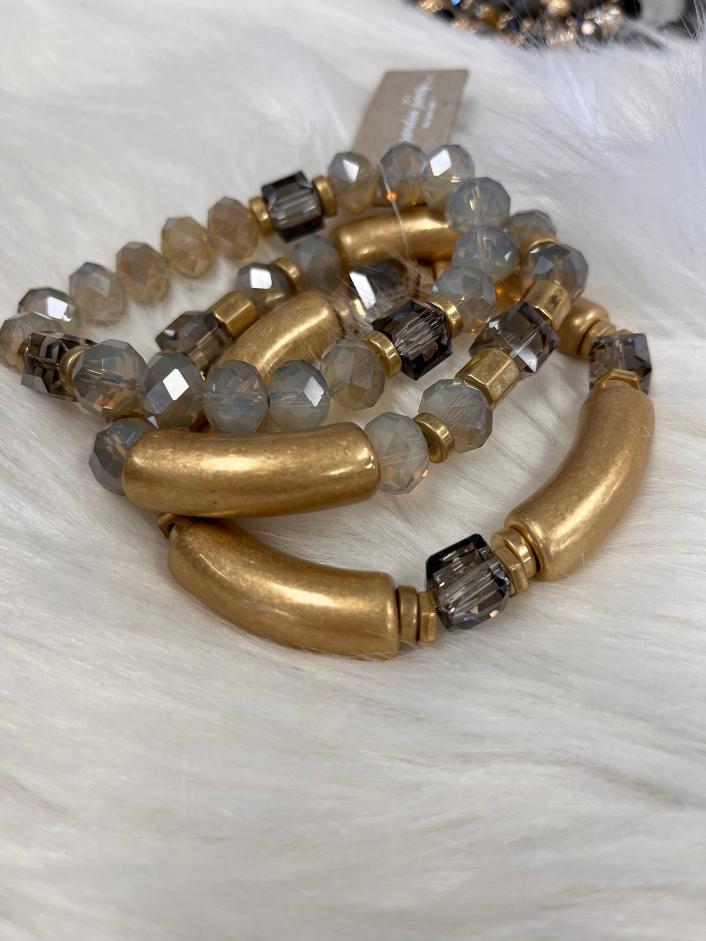 Crystal and Gold Bar Bracelet
