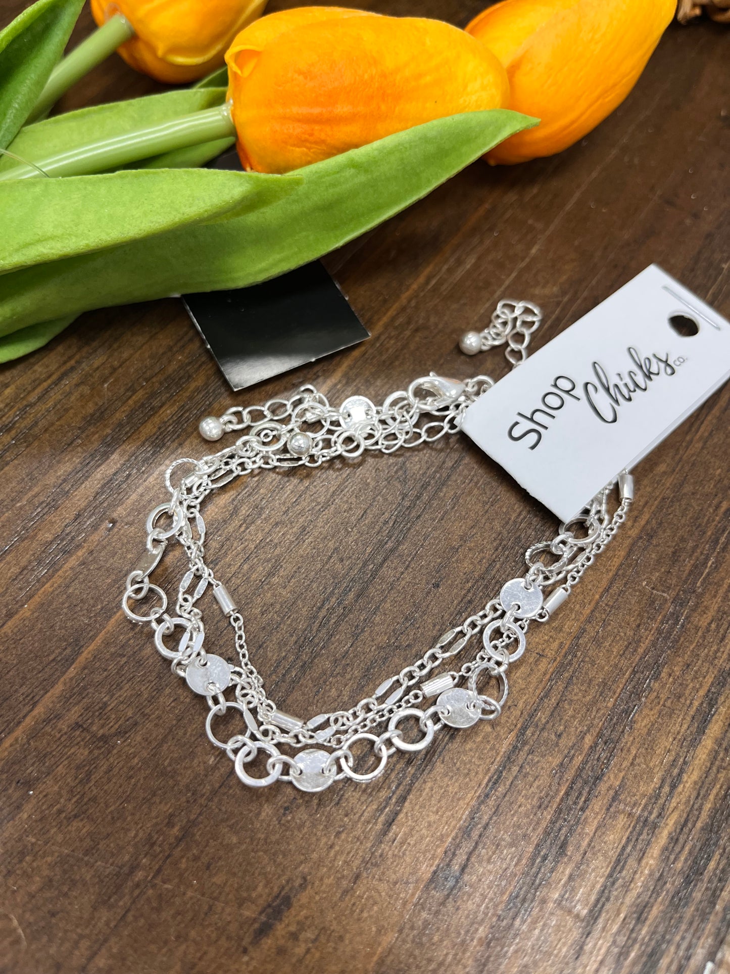Silver 3 chain bracelet